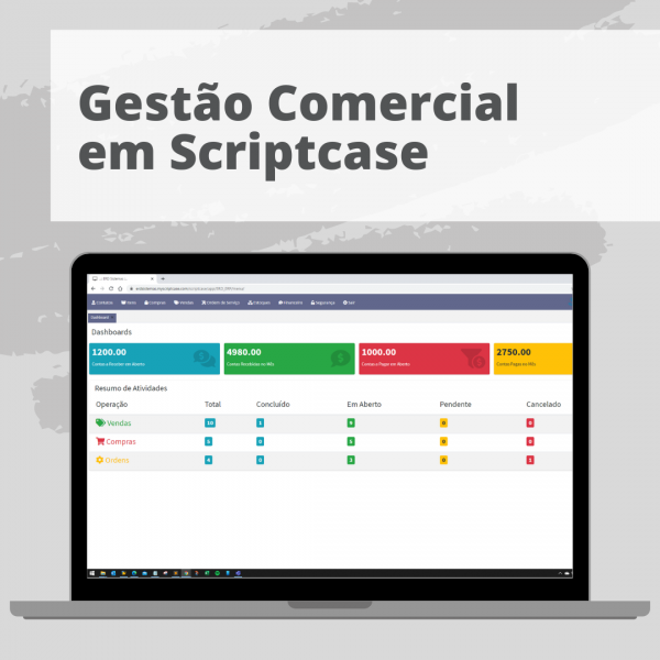 Gestão Comercial em Scriptcase
